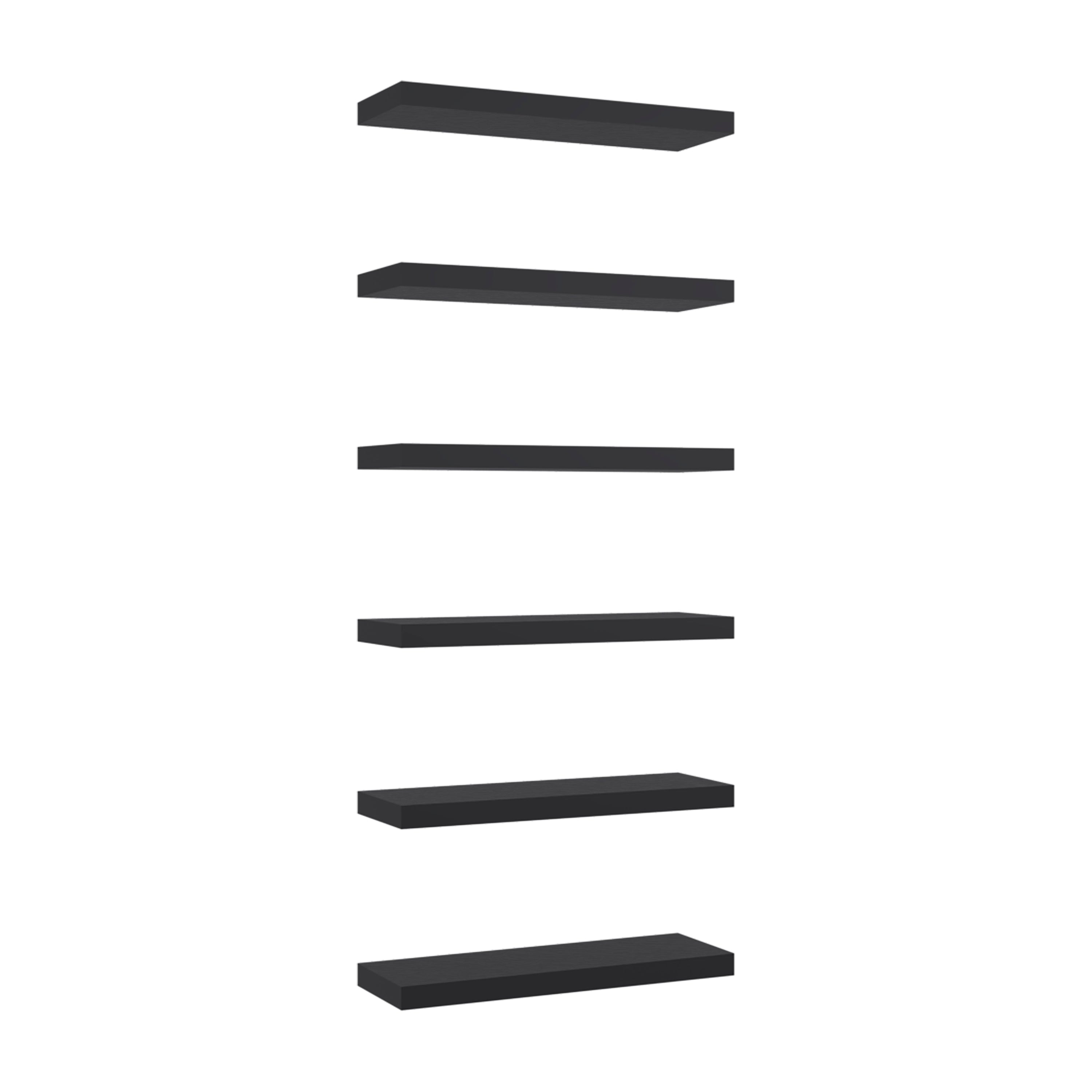 24" x 8" Floating Wall Shelf, Wall-Mounted Display Ledge for - Wengue